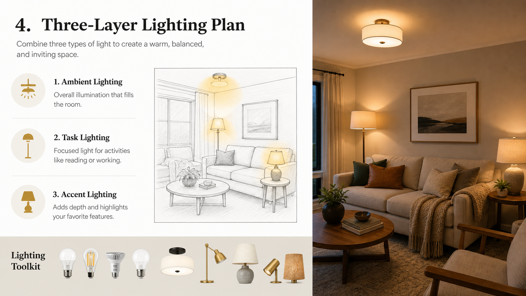 Lighting Layering for Cozy Rooms detail