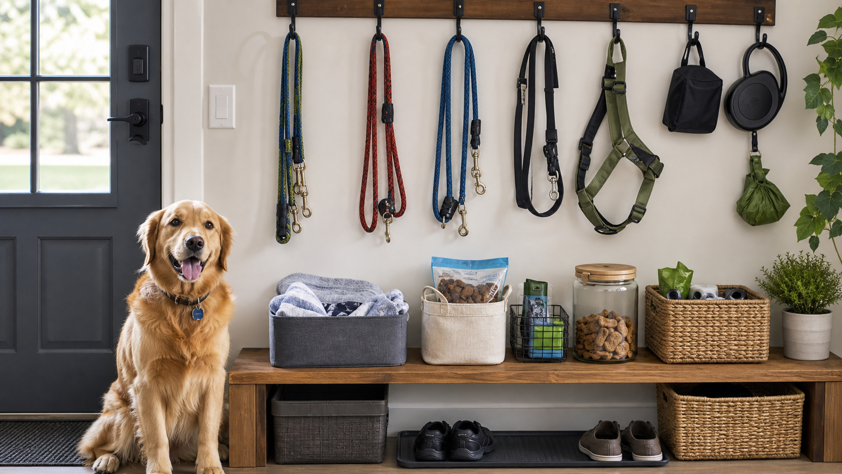 Dog Entryway and Leash Station detail