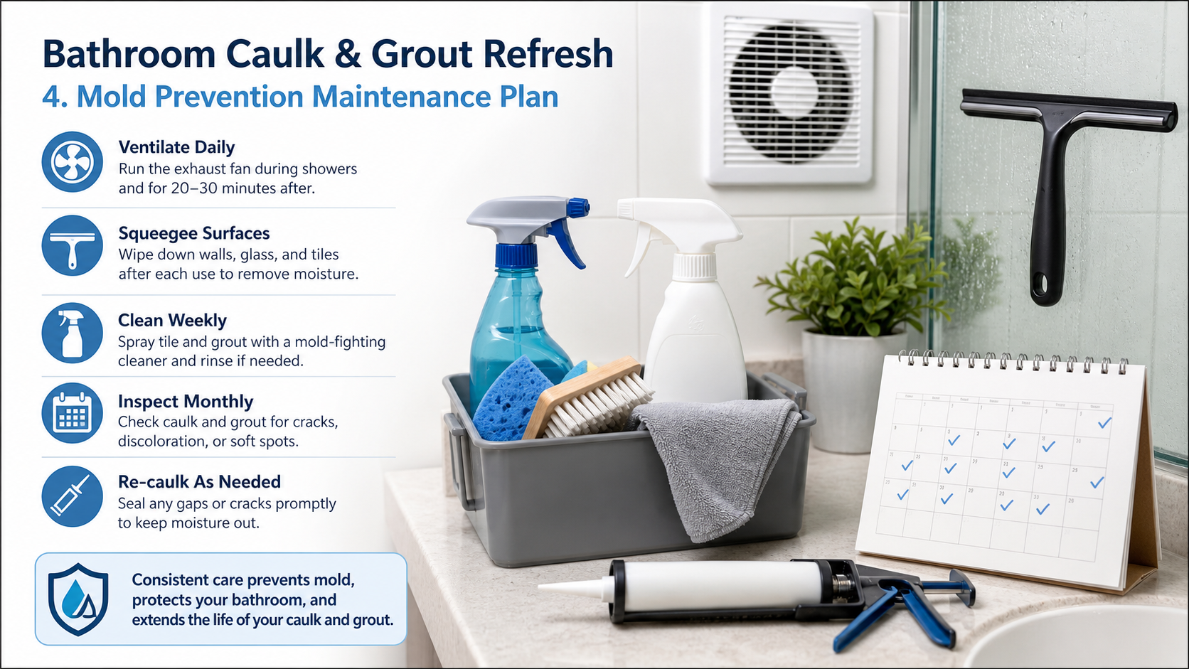 Bathroom Caulk and Grout Refresh detail