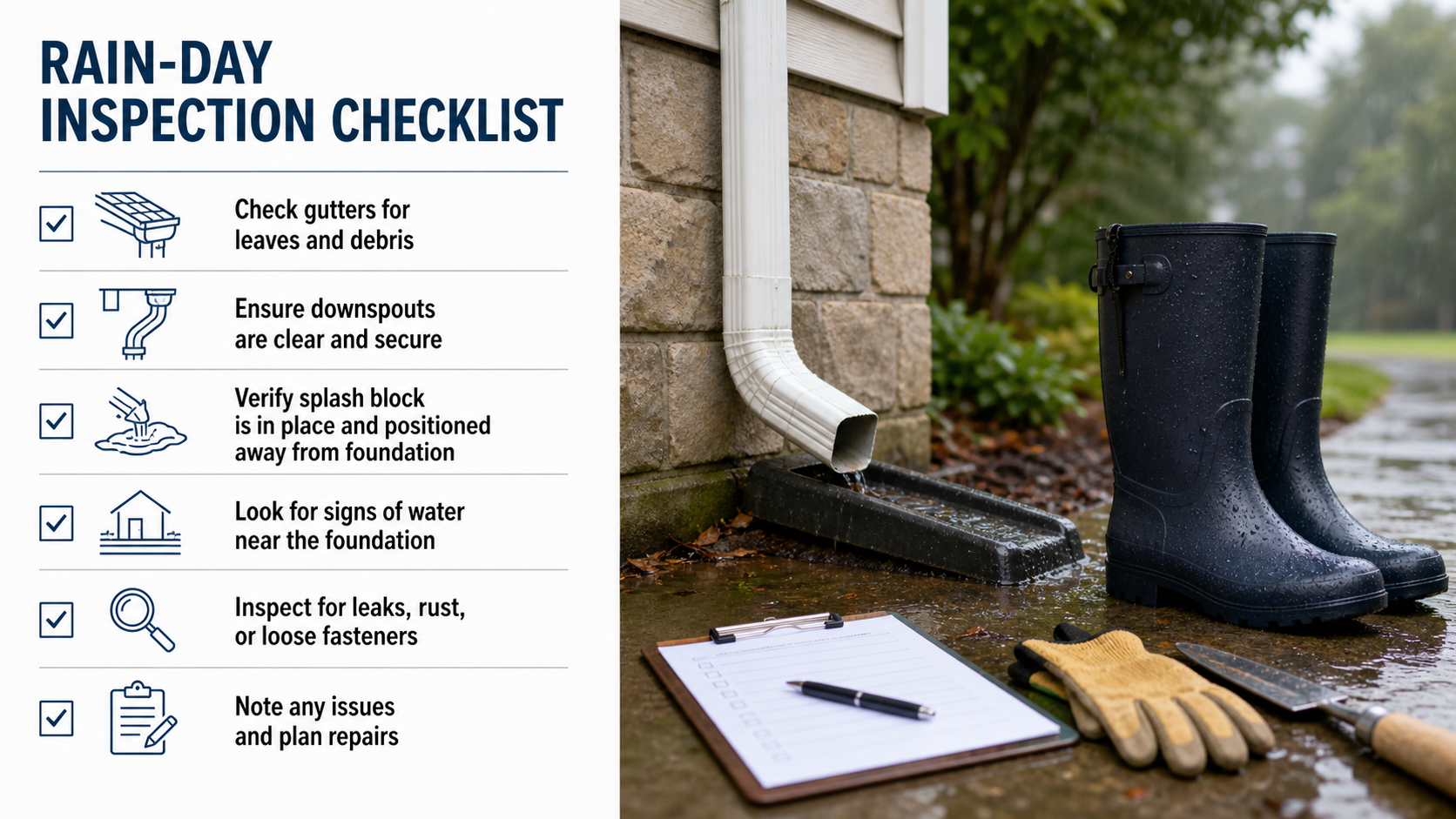 Gutter and Drainage Checkup detail