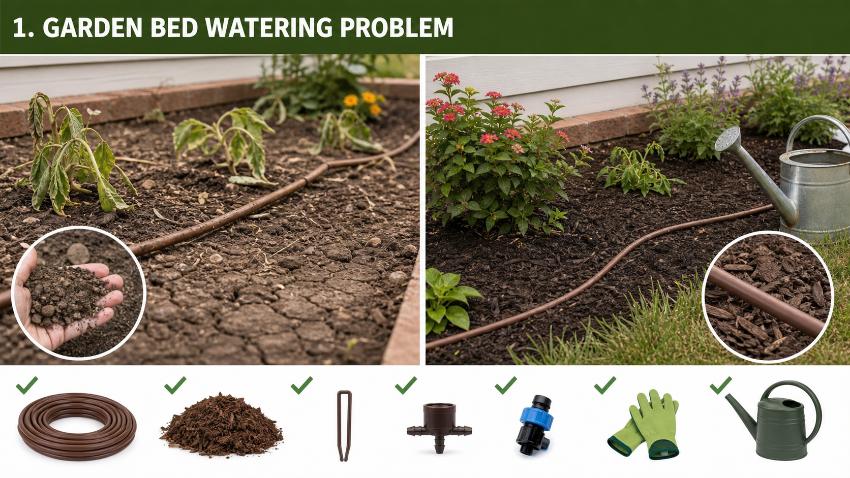 Garden Watering and Mulch System
